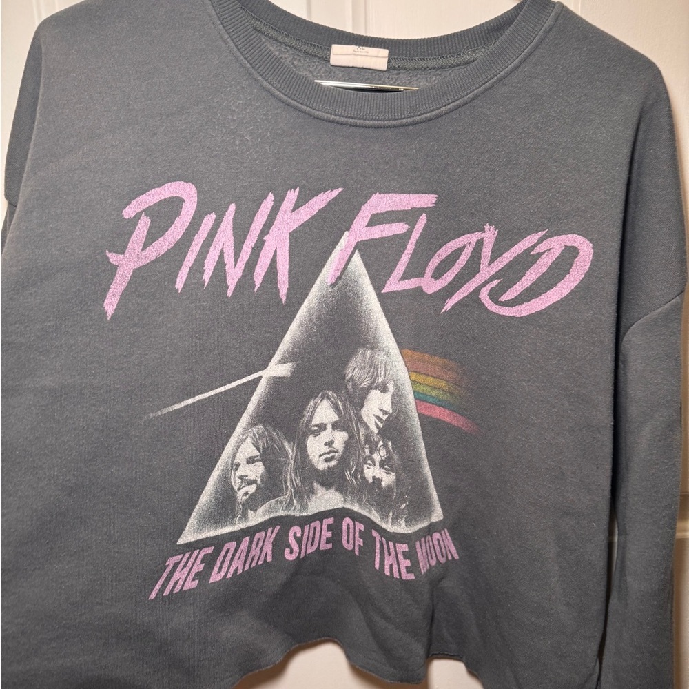Cropped Pink Floyd Charcoal Oversized Sweatshirt - Picture 2 of 5